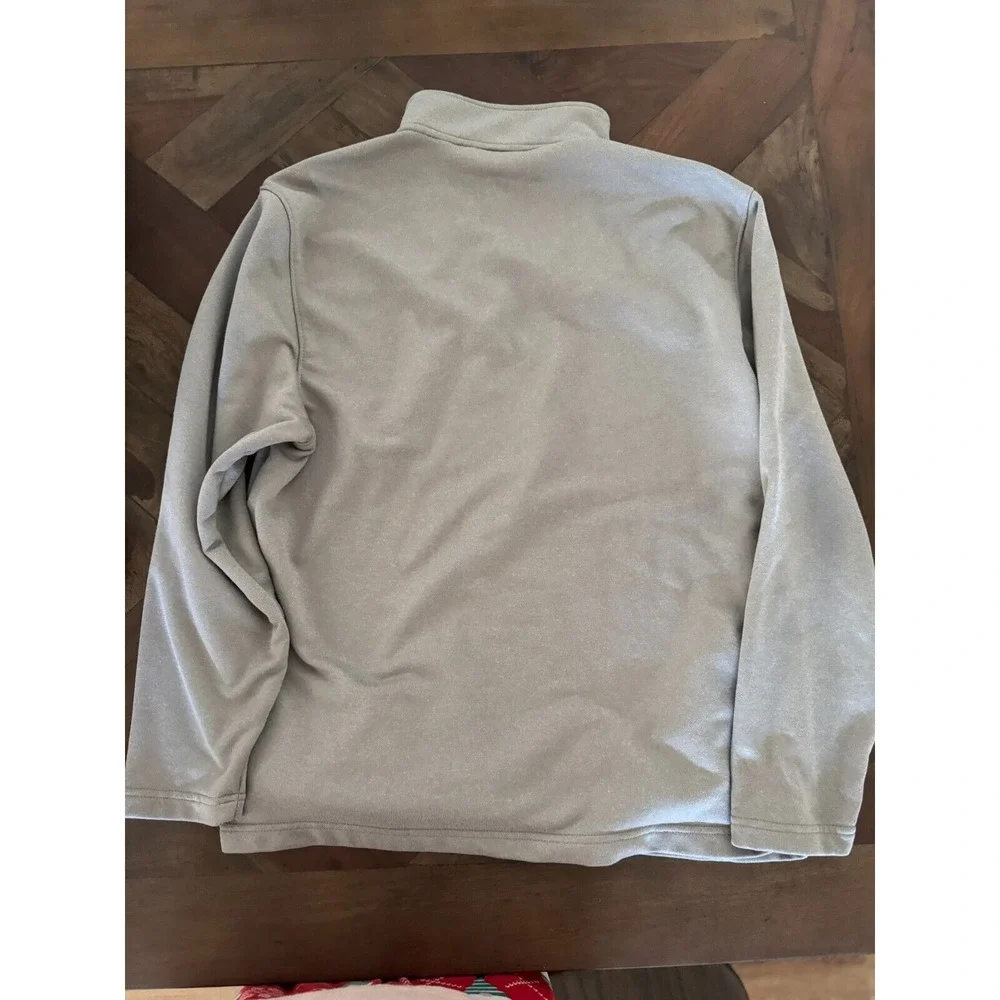 IZOD Gray Long Sleeve 1/4 Zip Pullover Men Size L Orange‎ Accents